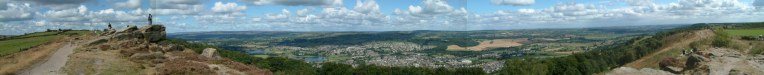 180° Panoramic view from the Chevin at Surprise View - click for an enlarged image